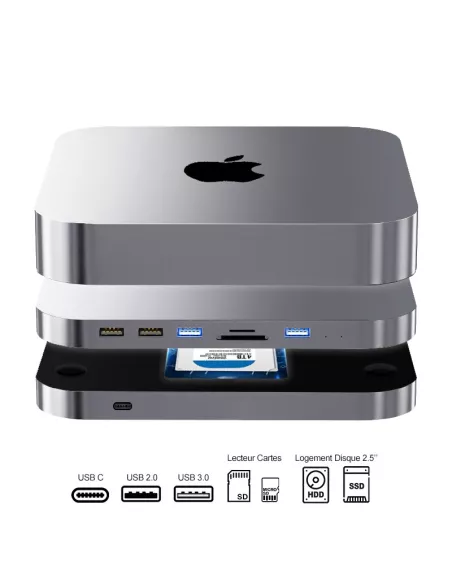 Dock MC25 Memory Expansion SATA SSD / HDD 2.5'' and HUB 6 in 1 USB-...