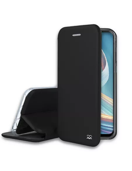 Oppo Reno 4Z Folio Clam Leather Case + Tempered Glass - Black | Ibroz