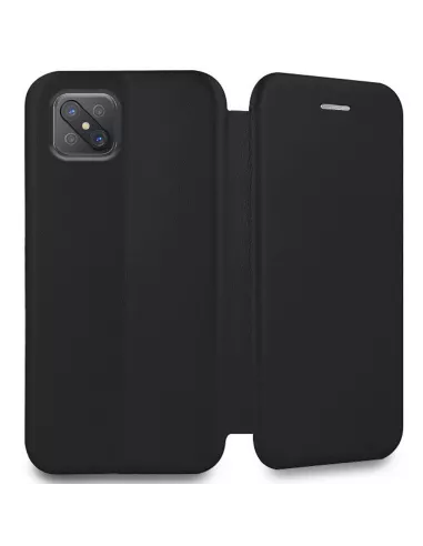 Oppo Reno 4Z Folio Clam Leather Case + Tempered Glass - Black | Ibroz