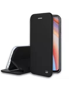 Oppo Reno 4 Folio Clam Leather Case + Tempered Glass - Black | Ibroz