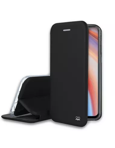 Oppo Reno 4 Etui Cuir Folio Clam + Verre Trempé - Noir | Ibroz
