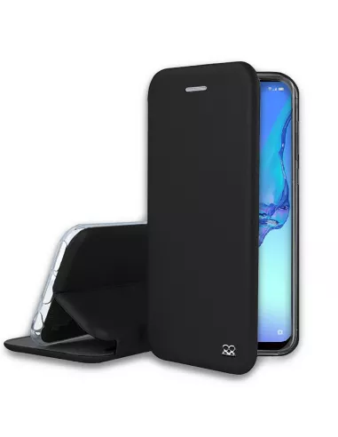 Oppo A53s Etui Cuir Folio Clam + Verre Trempé - Noir | Ibroz