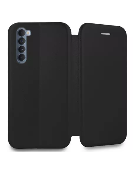 Oppo Reno 4 PRO (4G) Leather Case Folio Clam + Tempered Glass - Black | I...