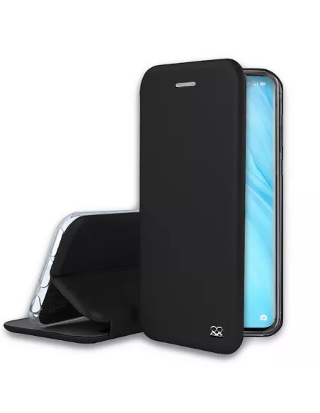 Oppo Reno 4 PRO (4G) Leather Case Folio Clam + Tempered Glass - Black | I...