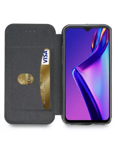 Oppo A12K Folio Clam Leather Case + Tempered Glass | Ibroz
