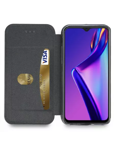 Oppo A12K Etui Cuir Folio Clam + Verre Trempé | Ibroz