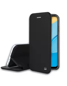 Oppo A15 Folio Clam Leather Case - Black | Ibroz