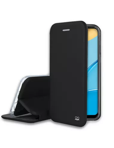 Oppo A15 Etui Cuir Folio Clam - Noir | Ibroz