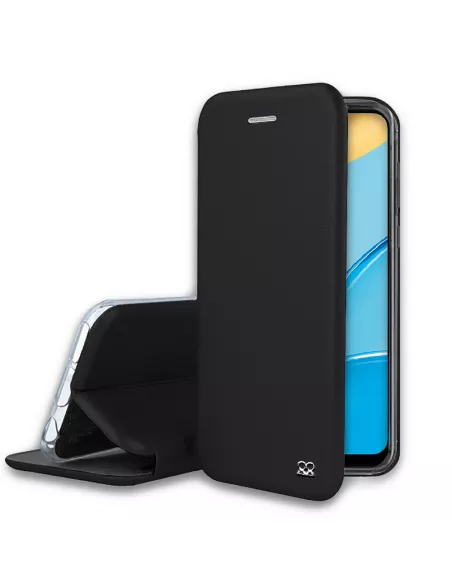 Oppo A15 Etui Cuir Folio Clam - Noir | Ibroz