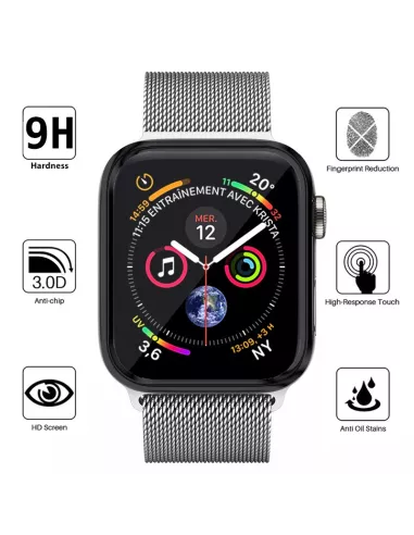Protection écran 9H intégrale 3D Curved Apple Watch 4, 5, 6, SE, 7 ...