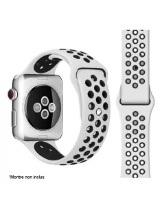Sport Wristband Apple Watch 8, 7, 6, SE, 5, 4, 3 - White/Black | Ibroz
