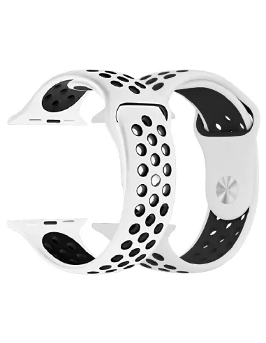 Sport Wristband Apple Watch 8, 7, 6, SE, 5, 4, 3 - White/Black | Ibroz