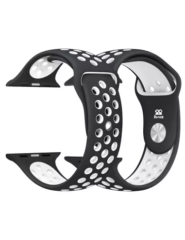 Bracelet Apple Watch 7, 6, SE, 5, 4, 3 - Noir/Blanc | Ibroz