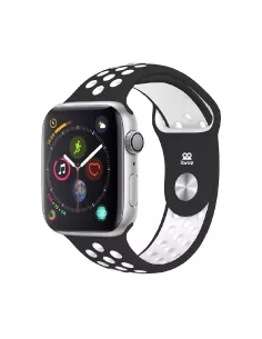 Bracelet Apple Watch 7, 6, SE, 5, 4, 3 - Noir/Blanc | Ibroz 2