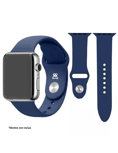 Bracelet Apple Watch 8, 7, 6, SE, 5, 4, 3 - SoftTouch - Bleu marine...