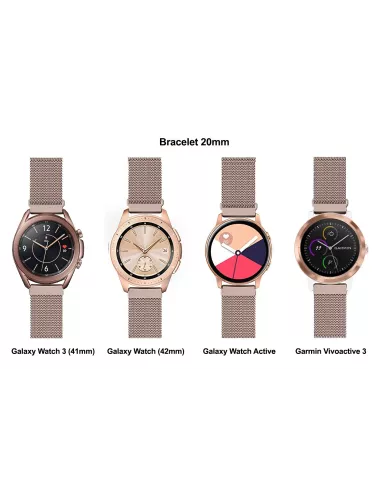 Samsung / Huawei Watch Stainless Steel Milanese Mesh Bracelet - Champagne ...