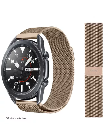 Bracelet maille milanaise acier Samsung / Huawei Watch - Champagne ...