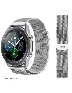 Bracelet acier maille milanaise Samsung / Huawei Watch - Silver | I...