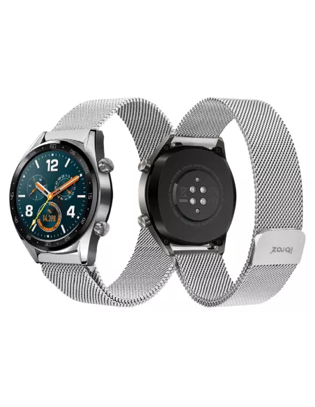 Bracelet acier maille milanaise Samsung / Huawei Watch - Silver | I...