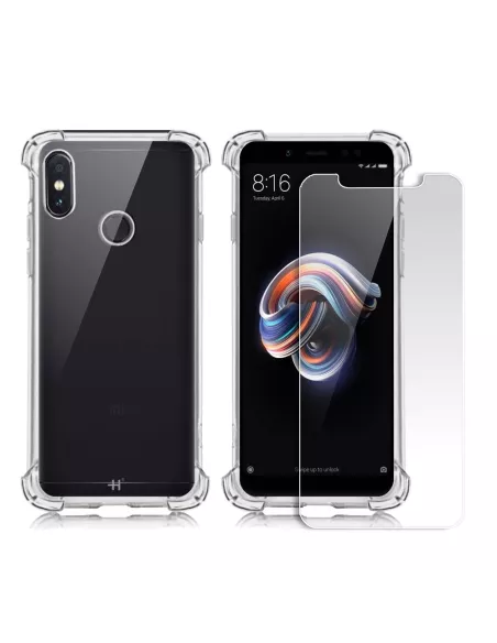 Xiaomi Redmi Note 5 Shockproof Case + Screen Protector Pack 9H | Ibroz