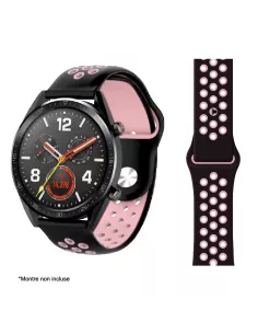 Bracelet Sport Universel Samsung Watch / Huawei Watch - Noir/Rose |...