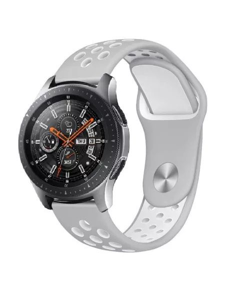 Bracelet Sport Universel Samsung Watch / Huawei Watch - Gris/Blanc ...