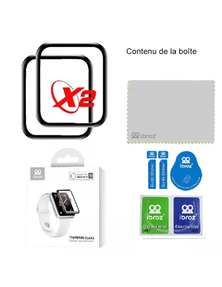 Protection écran 9H intégrale 3D Curved Apple Watch 4, 5, 6, SE (38...