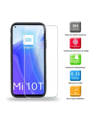 Xiaomi Mi 10T Coque Liquid Silicone Soft Touch noir + Verre Trempé ...