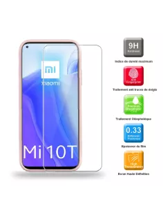 Xiaomi Mi 10T Coque Liquid Silicone Soft Touch rose + Tempered Glass ... 2