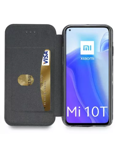 Xiaomi Mi 10T Leather Case Folio CLAM - Black | Ibroz