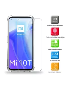 Xiaomi Mi 10T Pack Coque antichocs + Protection écran 9H | Ibroz 2