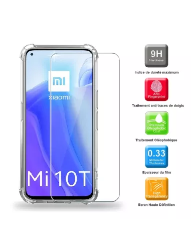 Xiaomi Mi 10T Pack Coque antichocs + Protection écran 9H | Ibroz