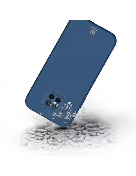 Xiaomi Mi 10T Lite Coque Liquid Silicone Soft Touch bleu + Verre Tr...