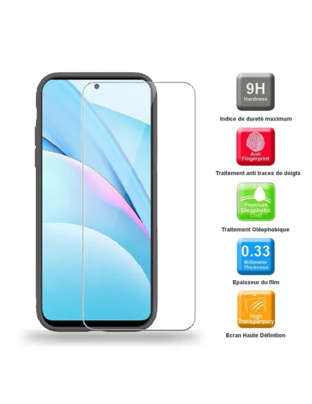 Xiaomi Mi 10T Lite Coque Liquid Silicone Soft Touch noir + Verre Tr...