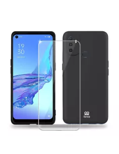 Oppo A53s Coque Liquid Silicone + Verre Trempé 9H - Black | Ibroz