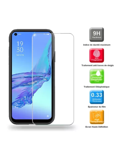 Oppo A53s Coque Liquid Silicone + Verre Trempé 9H - Black | Ibroz