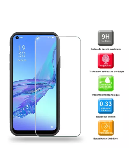 Oppo A53s Coque Liquid Silicone + Verre Trempé 9H - Black | Ibroz