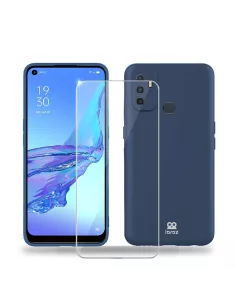Oppo A53s Coque Liquid Silicone + Verre Trempé 9H - Bleu | Ibroz
