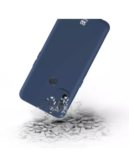 Oppo A53s Liquid Silicone Case + 9H Tempered Glass - Blue | Ibroz