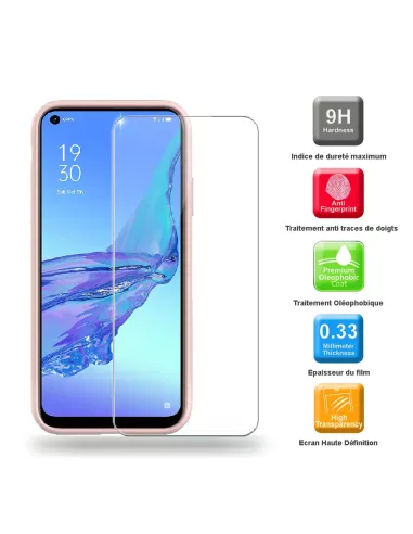Oppo A53s Coque Liquid Silicone + Verre Trempé 9H - Pink | Ibroz