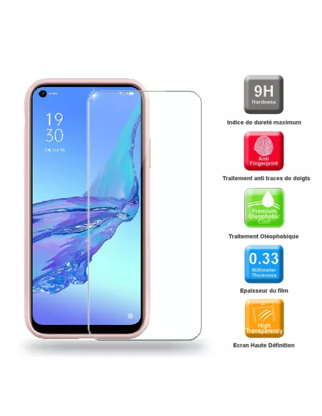 Oppo A53s Coque Liquid Silicone + Verre Trempé 9H - Rose | Ibroz