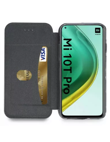 Xiaomi Mi 10T Pro Etui Cuir Folio CLAM - Noir | Ibroz