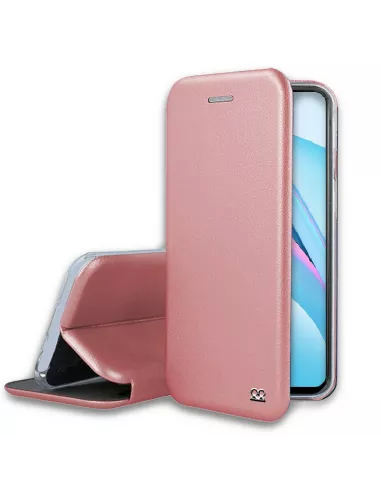 Xiaomi Mi 10T Lite Etui Cuir Folio CLAM - Rose Gold | Ibroz