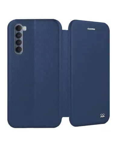 Oppo Reno 4 PRO (4G) Leather Case Folio Clam + Tempered Glass - Blue | I...