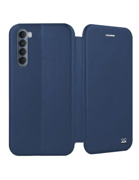 Oppo Reno 4 PRO (4G) Leather Case Folio Clam + Tempered Glass - Blue | I...