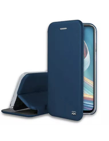 Oppo Reno 4Z Folio Clam Leather Case + Tempered Glass - Blue | Ibroz