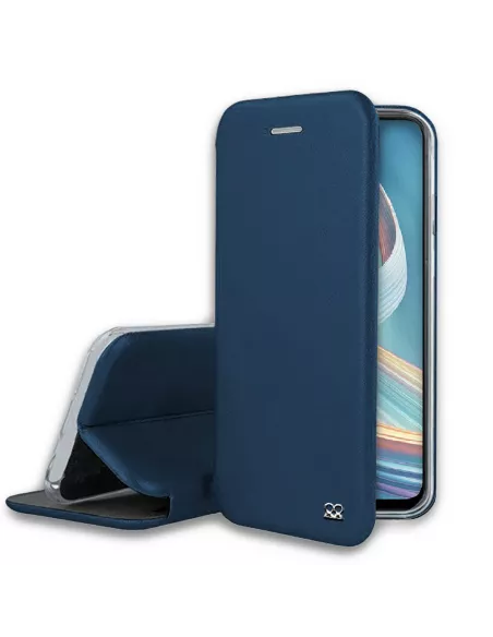 Oppo Reno 4Z Folio Clam Leather Case + Tempered Glass - Blue | Ibroz