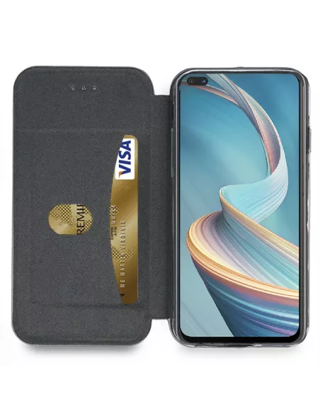 Oppo Reno 4Z Etui Cuir Folio Clam + Verre Trempé - Bleu | Ibroz