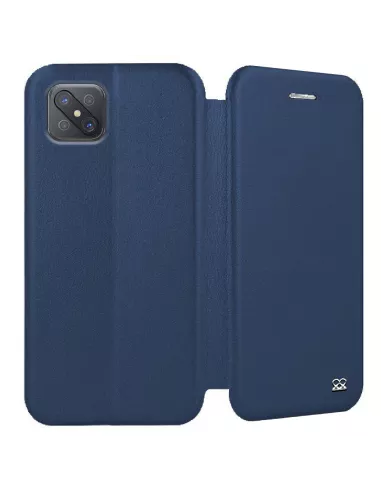 Oppo Reno 4Z Folio Clam Leather Case + Tempered Glass - Blue | Ibroz