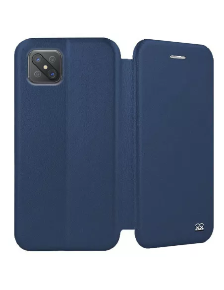 Oppo Reno 4Z Etui Cuir Folio Clam + Verre Trempé - Bleu | Ibroz